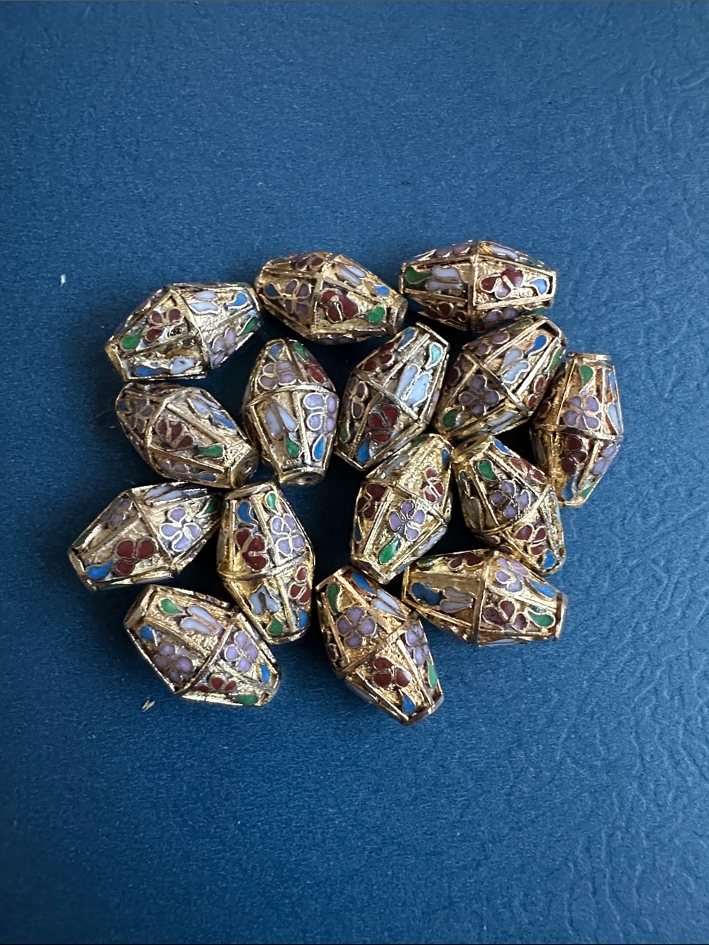 NEW listing - Rare Vintage Gold Cloisonné Beads B